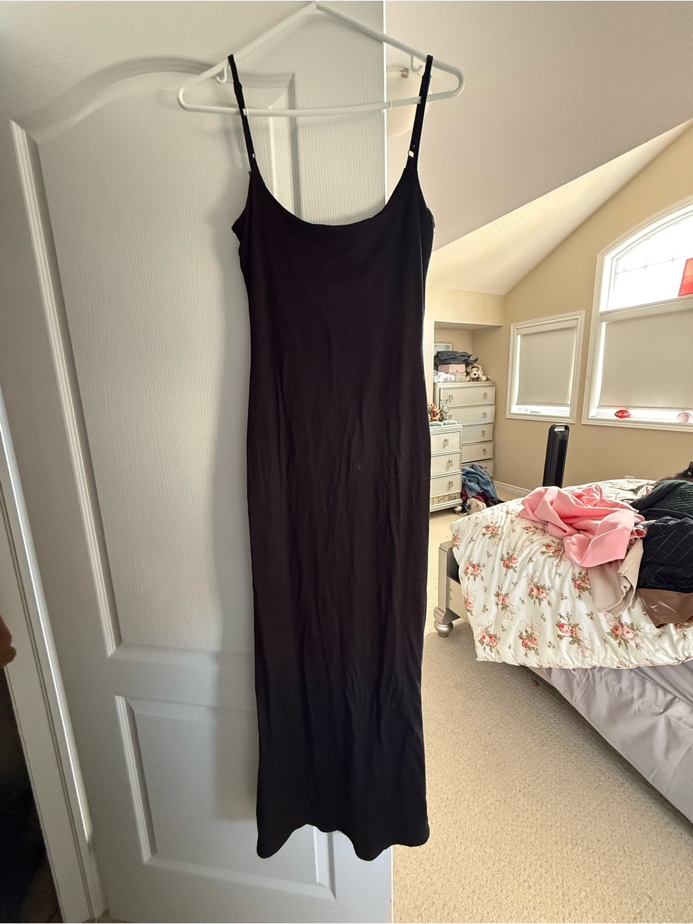 Ardene Black Maxi Slip Dress with Spaghetti Straps